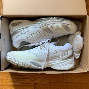 White Babolat Tennis Shoes